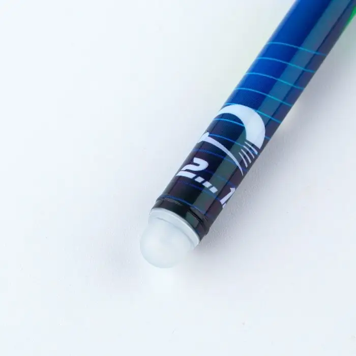 Ручка пластик пиши-стирай с колпачком &laquo;Гонка&raquo;, синяя паста, гелевая 0,5 мм