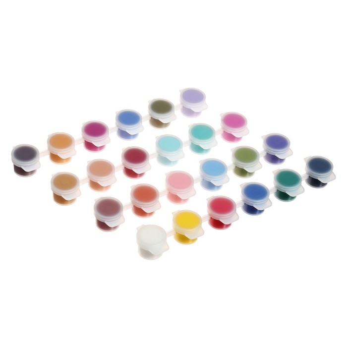 Краска акриловая, набор 24 цвета х 3 мл, Calligrata, морозостойкие, в пакете