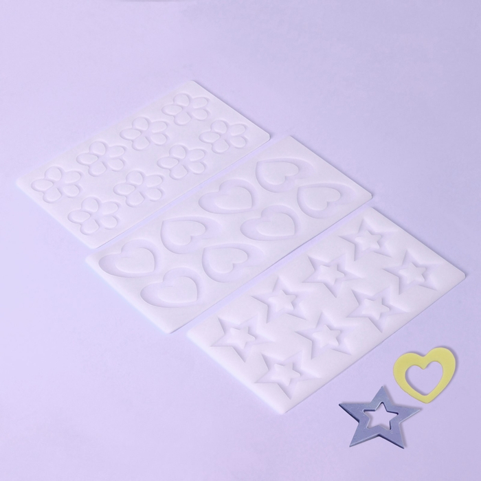 Набор форм для шоколада, 3 шт, 8 ячеек, силикон, 21&times;11&times;0,3 см, цвет прозрачный