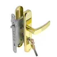 Замок врезной LOCKLAND RD005, с ручкой, B/S 55 мм, 4 ключа, цвет золото