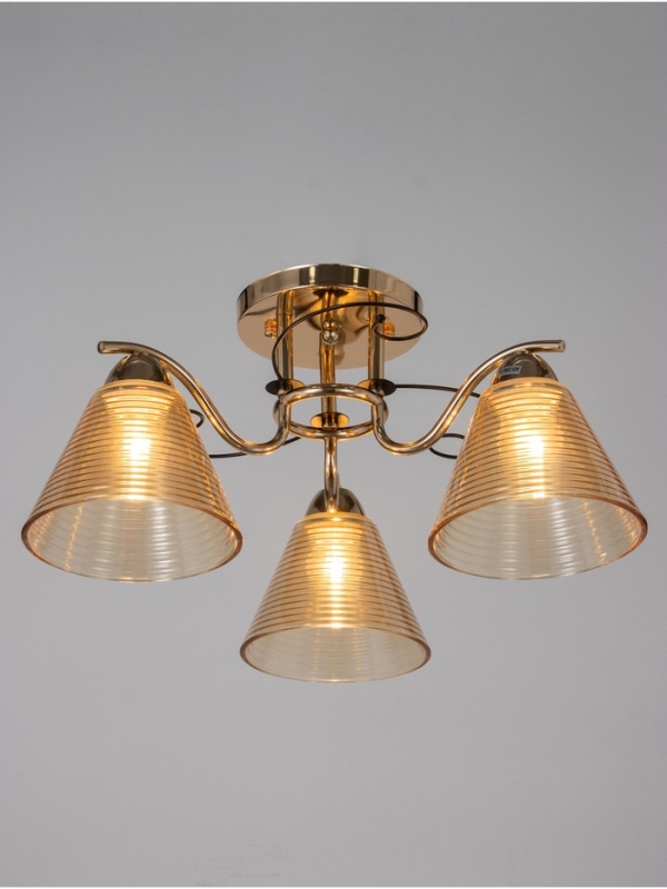 Люстра "Кольцо" 3х40Вт Е27 золото 48х48х24см