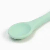 Тарелка детская на присоске и ложка, бирюзовый, Mum&Baby