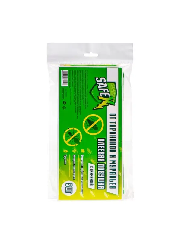 Средство от тараканов и муравьев SAFEX, ловушка-домик клеевая с приманкой, 1 шт.