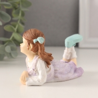 Сувенир полистоун "Малышка в сиреневом сарафане" 14х6,5х7 см