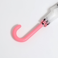 Зонт - трость полуавтоматический &laquo;Единорог&raquo;, 8 спиц, R = 47 см, цвет белый/розовый