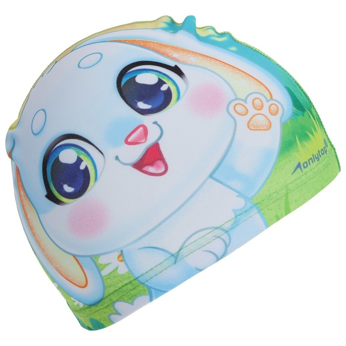 Шапочка для плавания детская ONLYTOP &laquo;Зайчонок&raquo;, тканевая, обхват 46-52 см