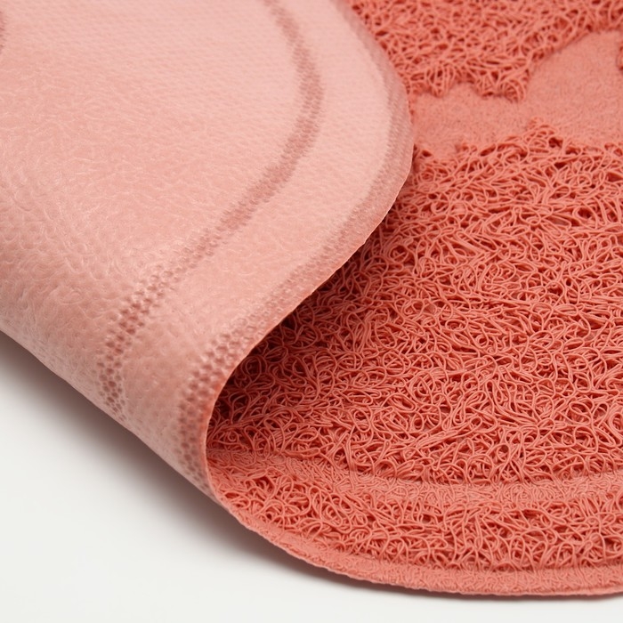 Коврик 2-в-1 под миску/туалет для животных два круга, 47 х 26 см, розовый