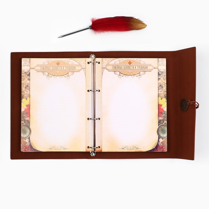 Родословная книга &laquo;Наш род&raquo;, с пером, 56 листов, бордо, 35 х 25 см