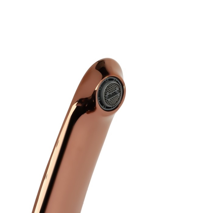 Смеситель для раковины ZEIN Z3880, однорычажный, интерьерный, высота 18см, латунь, rose gold