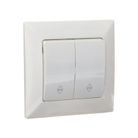 Выключатель проходной Luazon Lighting "Антей", 10 А, 2 клавиши, скрытый, белый