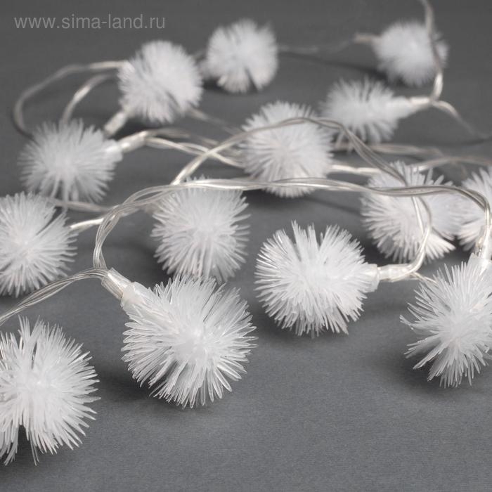 Гирлянда &laquo;Нить&raquo; 3 м с насадками &laquo;Ёжики&raquo;, IP20, прозрачная нить, 20 LED, свечение мульти (RG/RB), мигание, USB