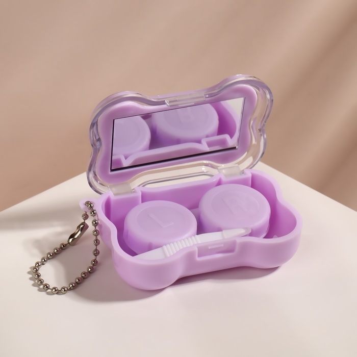 Набор для контактных линз, в футляре с зеркалом, 4 предмета, цвет МИКС