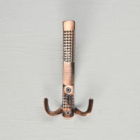 Крючок мебельный ТУНДРА TKT001, трехрожковый, медь