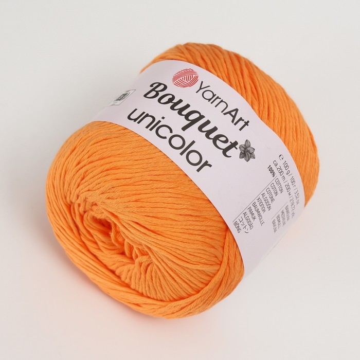 Пряжа "Bouquet Unicolor" 100% хлопок 200м/100г (3214 персик)