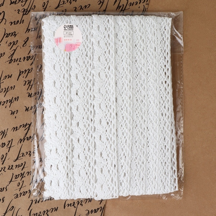 Кружево вязаное, 25 мм &times; 15 &plusmn; 1 м, цвет белый