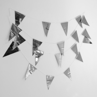 Гирлянда &laquo;Флажки&raquo;, 20 флажков, 10 метров, цвет серебристый