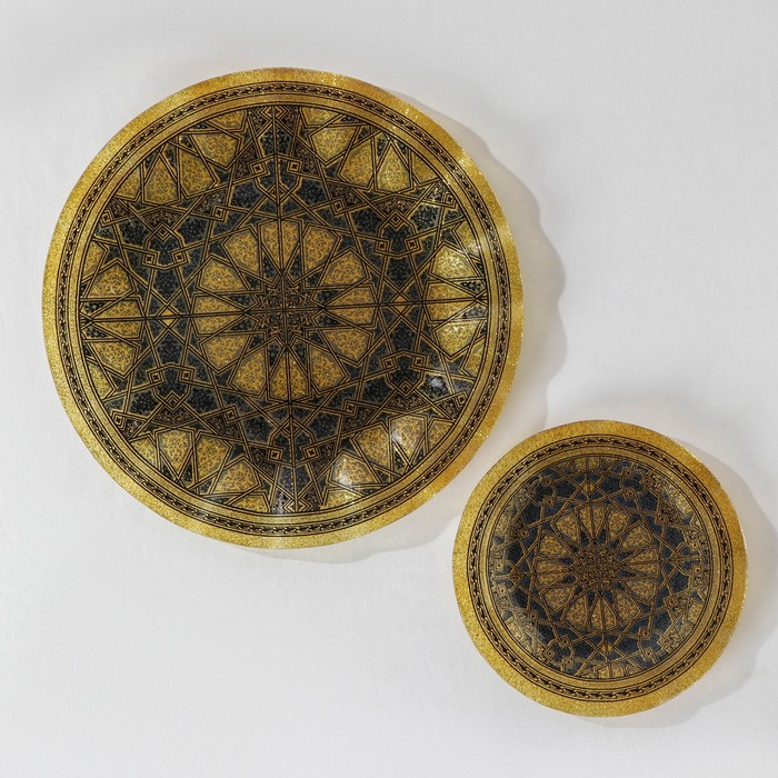 Набор столовый &laquo;Вернисаж&raquo;, 7 предметов (30 см - 1 шт, 18 см - 6 шт), сине-золотой