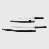 Сув. изделие катаны 2в1 на подставке, ножны дерево, черные глянец 78/103 см