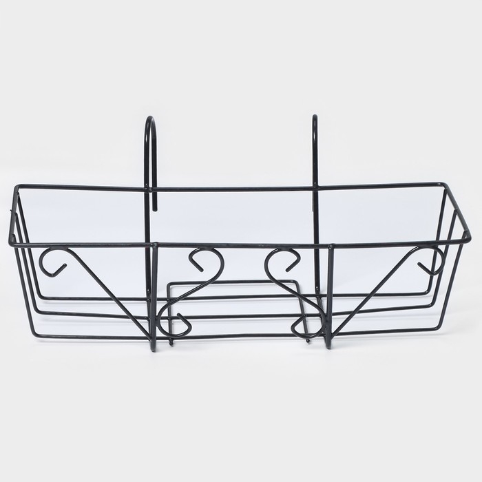 Подставка для цветов балконная Доляна &laquo;Ренессанс&raquo; 45,5&times;20&times;12 см, цвет чёрный