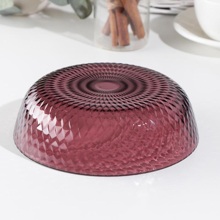 Тарелка глубокая стеклянная &laquo;Идиллия&raquo;, d=18 см, цвет лилак