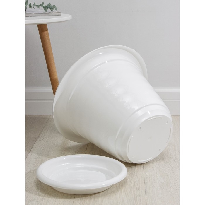 Горшок с поддоном &laquo;Виола&raquo;, 16 л, цвет белый