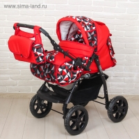Коляска-трансформер &laquo;Гном&raquo;, пластиковые колёса, оттенки красного, рисунок МИКС