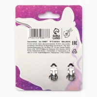 Серьги клипсы детские новогодние &laquo;Стильная девочка&raquo; на Новый год, 7 х 9 см