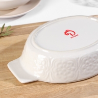 Форма для выпечки из жаропрочной керамики Доляна &laquo;Орнамент&raquo;, 28&times;16,7&times;6 см, 1 л, цвет белый