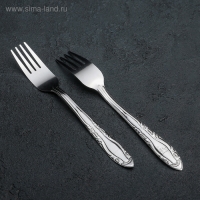 Набор столовых вилок &laquo;Общепит&raquo;, h=19 см, толщина 0,7 мм, 6 шт, цвет серебряный