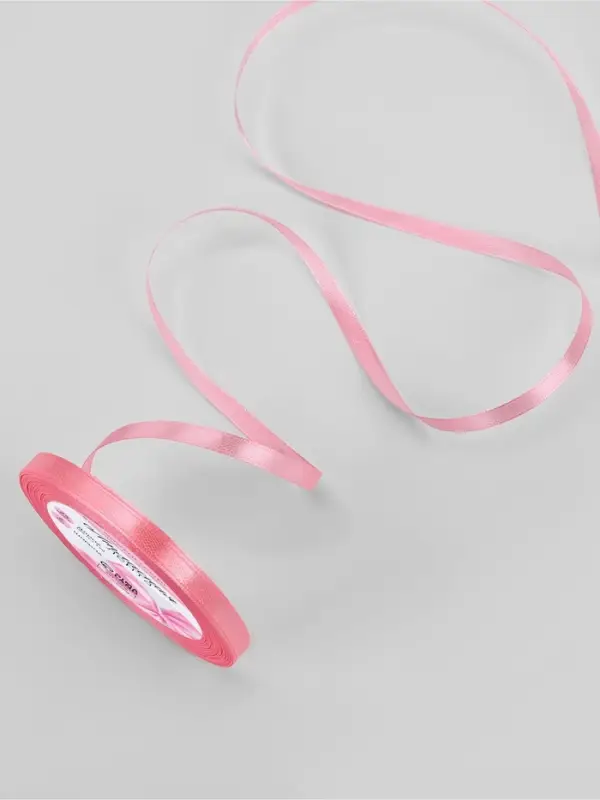 Лента атласная, 6 мм, 23&plusmn;1 м, нежно-розовая №147