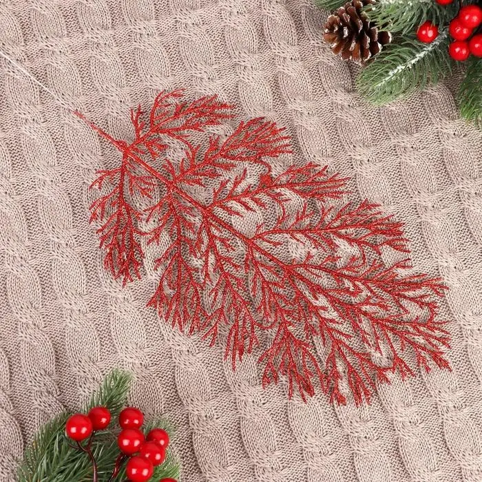 Декор блеск &laquo;Листья&raquo;, h=30 см, МИКС