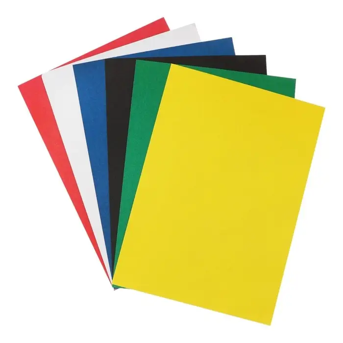 Картон цветной А4, 6 листов, 6 цветов, немелованный 220 г/м2, скоба, на скрепке