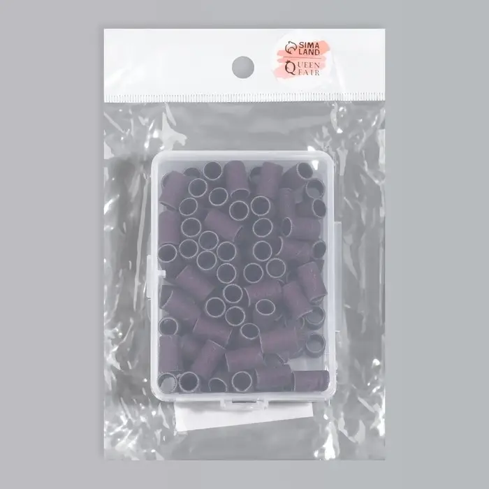 Насадки для педикюра, 100 шт, абразивность 180, в футляре