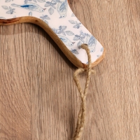 Доска разделочная прямоугольная "Синие птицы" дерево манго 41х18 см