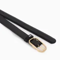 Ремень жен 05-01-01-01, Июнь2512, 3*0,3*110 см, без винта, пряж золото, 1 прокол, черный