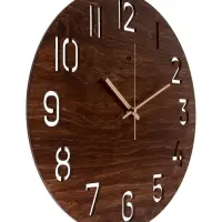 Часы настенные, интерьерные, бесшумные, d-40 см, дерево, открытые