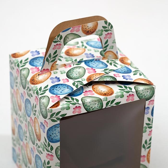 Пасхальная коробочка с окном "Пасхальные яйца", 15 х 15 х 18 см