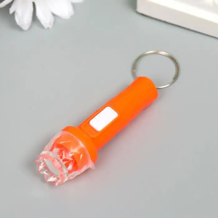 Фонарик брелок для ключей на кольце &laquo;Фигурный край&raquo;, горит, 6.7&times;2&times;2 см, МИКС