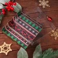 Коробка для печенья, кондитерская новогодняя упаковка, &laquo;Елочные украшения&raquo;, 12&times;12&times;3 см