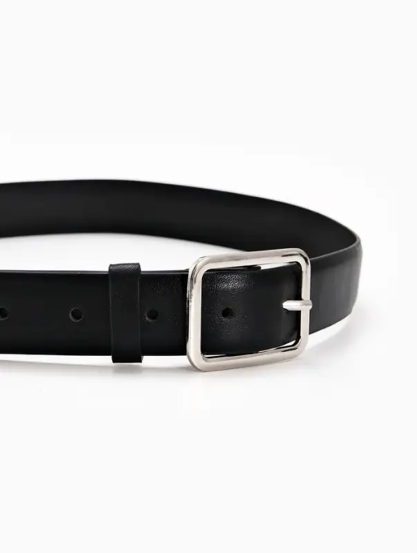 Ремень жен 05-01-02-01, Июнь2505, 3*0,3*110 см, без винта, пряж мат металл, 1 прокол, черный   10903