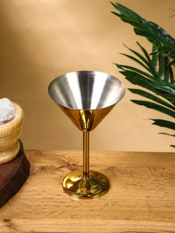 Бокал для мартини "Золото" нержавеющая  сталь 11х11х17,5 см