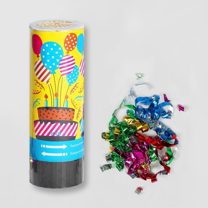 Хлопушка пружинная &laquo;Тортик&raquo;, конфетти, серпантин, 11 см