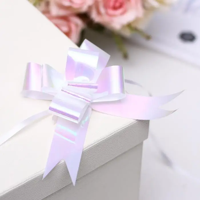 Бант - бабочка №3, перламутровый, белый