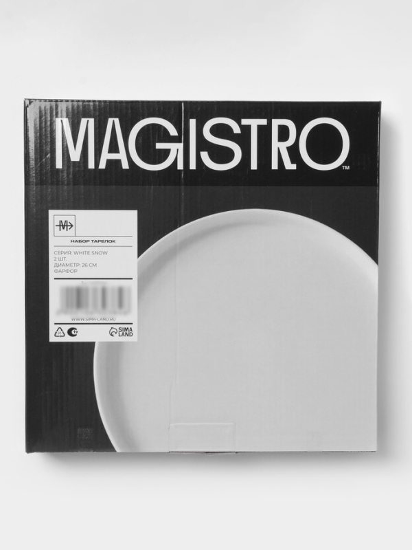 Набор тарелок 2 шт 26х2 см Magistro  "White Snow"