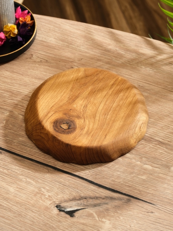 Тарелка "Раковина"  дерево Джати, 20х20х3 см, цв. коричневый