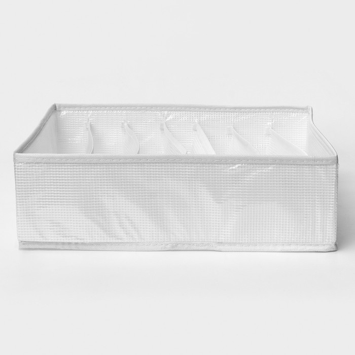 Органайзер для хранения белья LaDо́m, 7 ячеек, 32&times;32&times;10 см, цвет белый