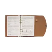 Органайзер на кольцах, A5, с клапаном, 80л, линия, к/зам, Оражевый