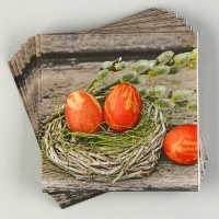 Салфетки бумажные &laquo;Пасхальные яйца&raquo; в гнёздышке, 25х25 см, набор 20 шт.