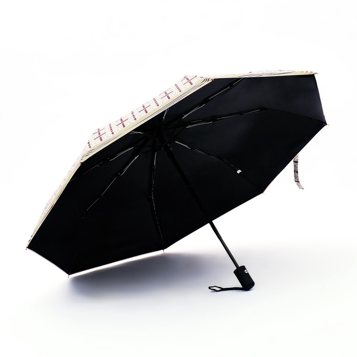 Зонт автоматический &laquo;Геометрия&raquo;, эпонж, 3 сложения, 8 спиц, R = 48/55 см, D = 110 см, цвет МИКС