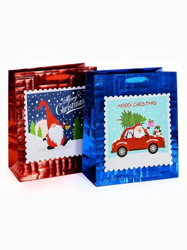 Набор подарочных пакетов &laquo;Новый год&raquo;, 2 шт,  25,4 &times; 30,5 &times; 12,7 см